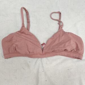 Skims Triangle Bra Womens Large Dark Pink Bralette Hook & Eye Adjustable